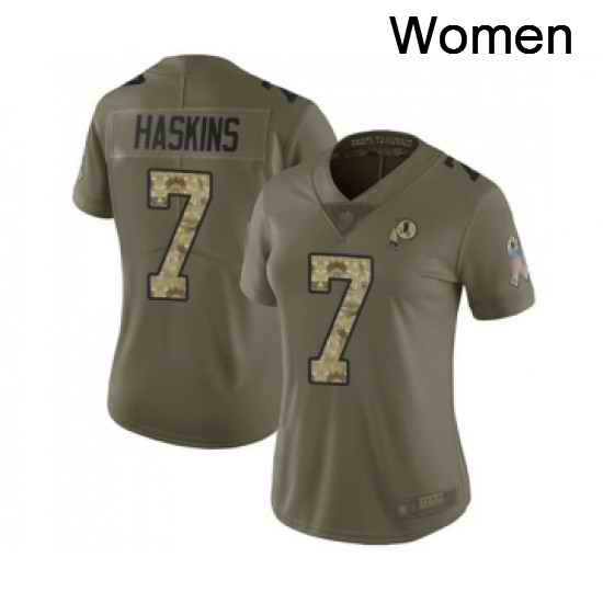 Womens Washington Redskins 7 Dwayne Haskins Limited Olive Camo 2017 Salute to Service Football Jersey